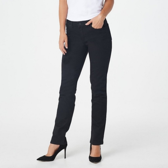 Kut from The Kloth Stevie Straight Leg Black Jeans Women's 0 Classic Minimalist - Picture 2 of 7